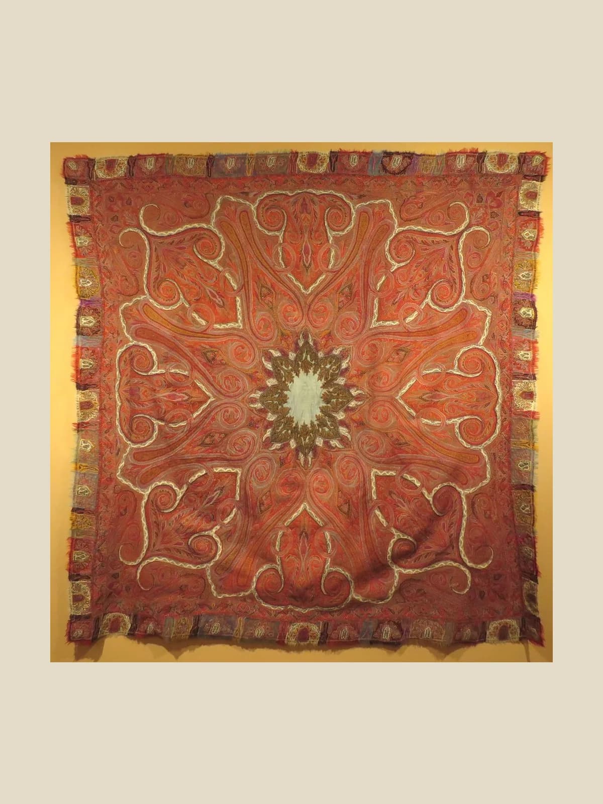 Gulbadan Sozni Shawl — Rust